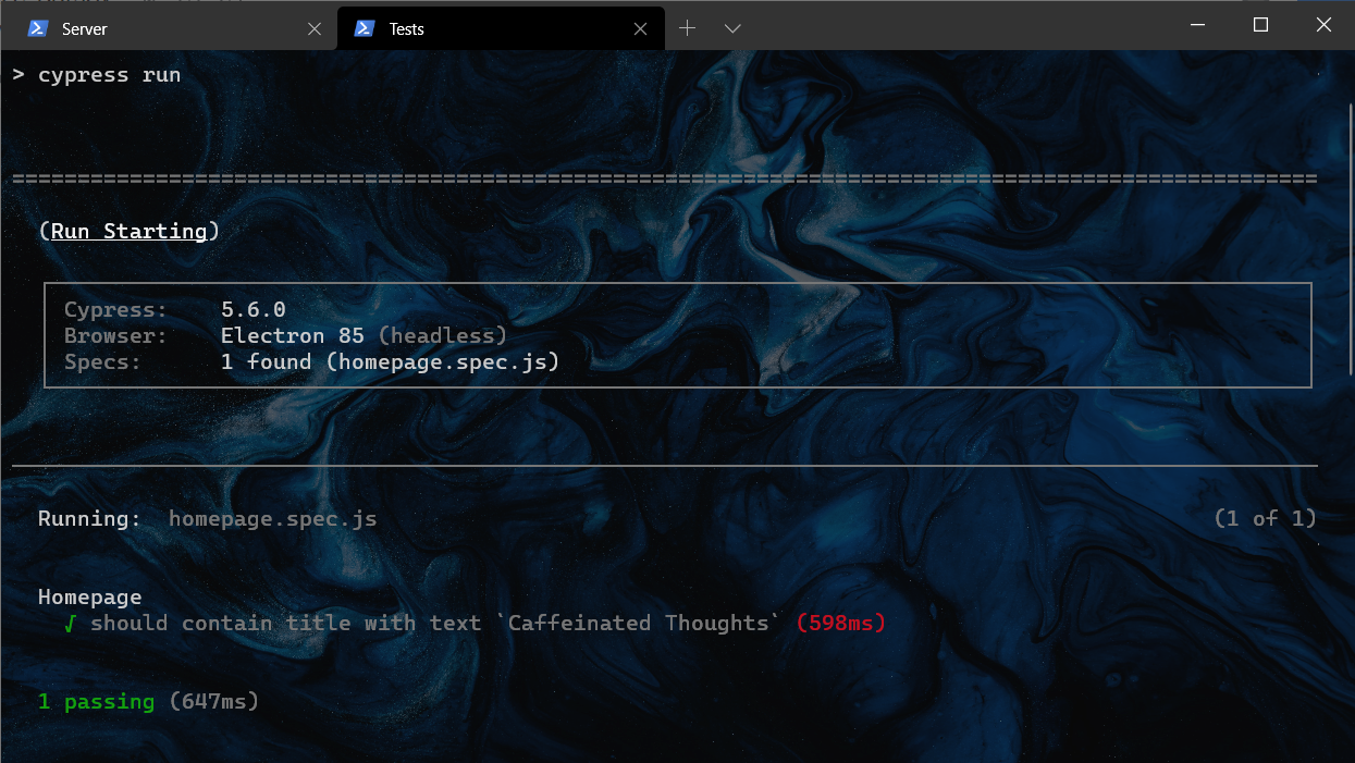 First test run results.