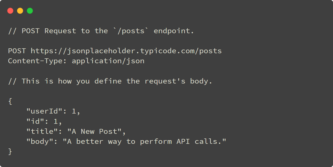POST request to posts endpoint.